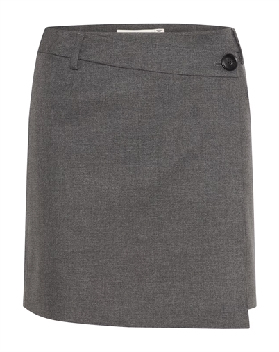Gestuz - Paula GZ Melange Wrap Nederdel - Dark Grey Melange